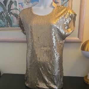 Michael Kors Gold Sequin Top